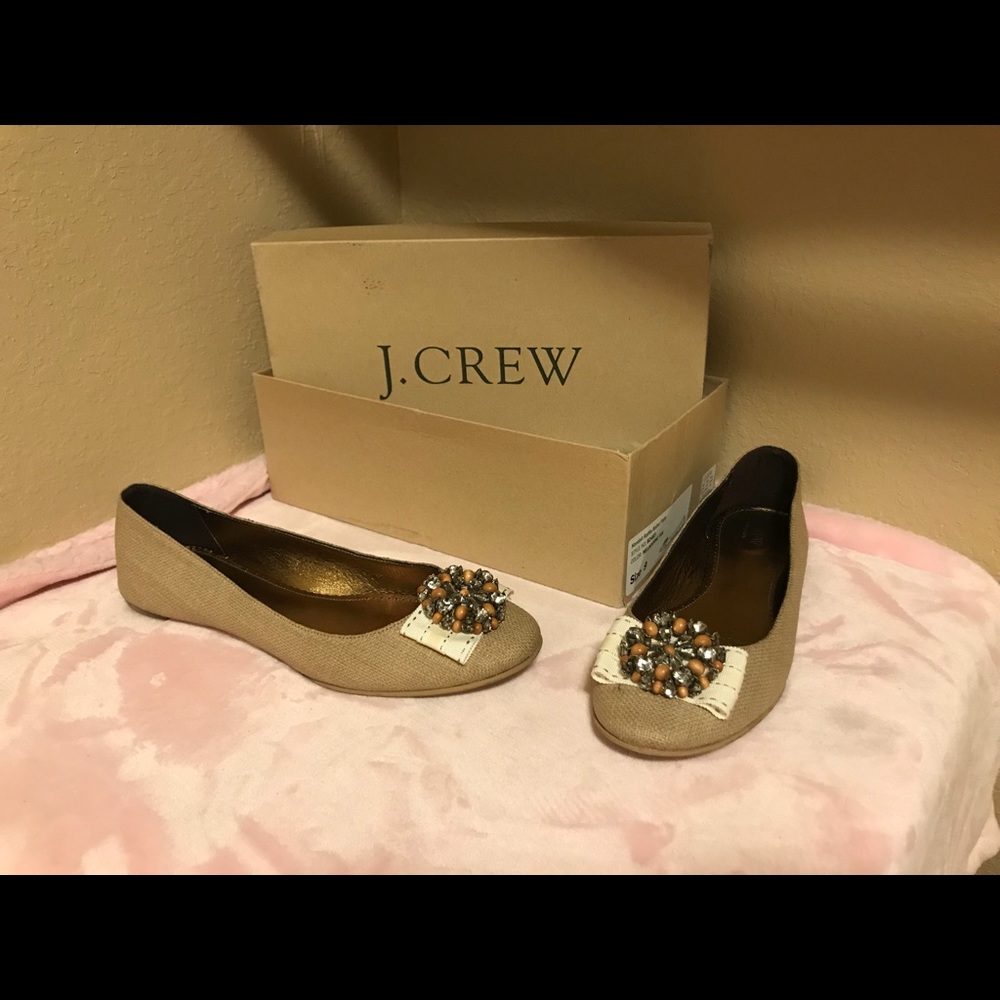 J. Crew Collection Kendall Raffia Ballet Flats